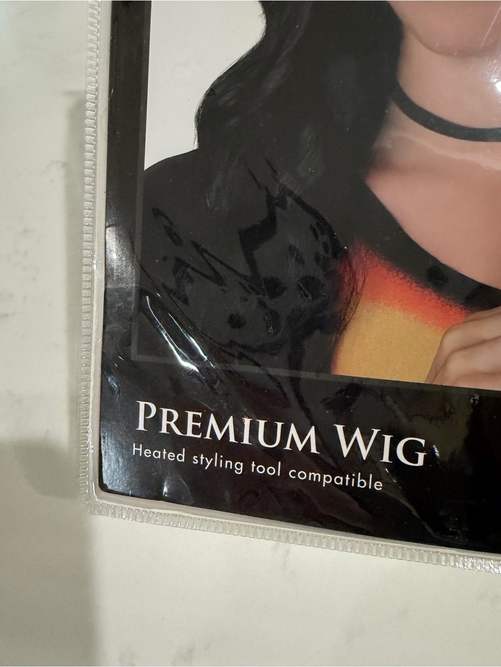 Spirit Two-Tone Black and Orange Split-Style Wig - Picture 2 of 8